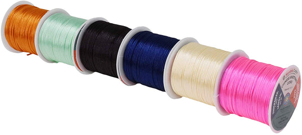 Mandala Crafts Satin Rattail Cord String from Nylon for Chinese Knot, Macramé, Trim, Jewelry Making