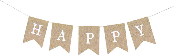 Burlap Happy Birthday Banner Assembled Birthday Party Decorations