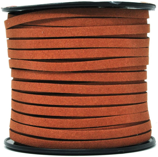 LWPITTY 3mm X100 Yards Coffee Suede Cord Suede Lace Faux Leather Cord with Roll Spool for Bracelet Necklace Beading DIY Handmade Crafts
