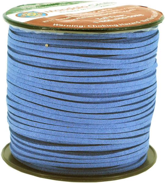 Mandala Crafts Denim Blue Faux Suede Cord - Flat Vegan Leather