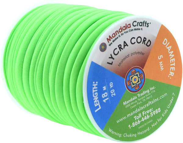 Mandala Crafts Soft Elastic Cord from Spandex Nylon Fabric for Jewelry Making, Sewing, and Crafting (Blush)