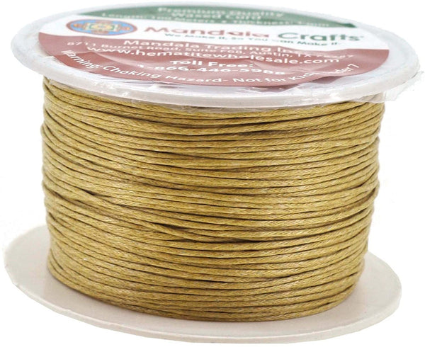 Mandala Crafts Size 1.5 mm Cream Waxed Cord for Jewelry Making, 109 YDs  1.5mm Cream Waxed Cotton Cord for Jewelry String Bracelet Cord Wax Cord