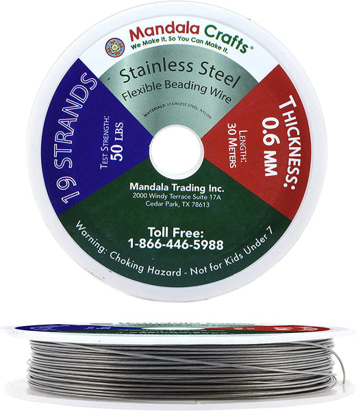 Mandala Crafts Tiger-Tail Beading Wire for Jewelry Making - 7 Strand B –  MudraCrafts