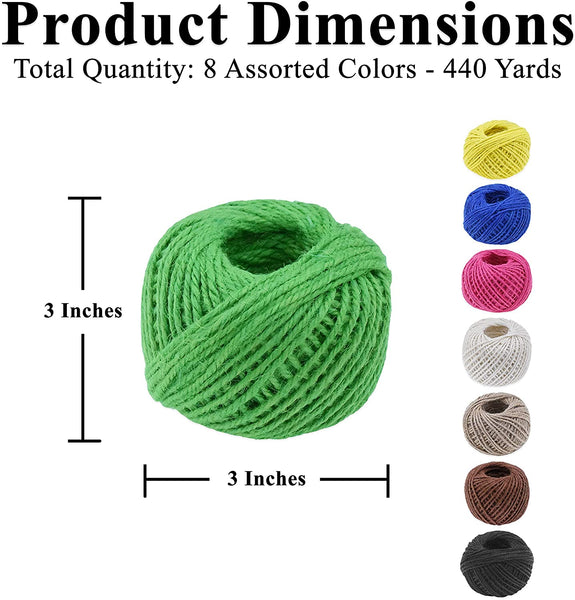 Mandala Crafts Colored Jute Twine String for Crafts – Hemp Rope Hemp Twine  for Gift Wrapping Jewelry Making – Garden Twine for Gardening