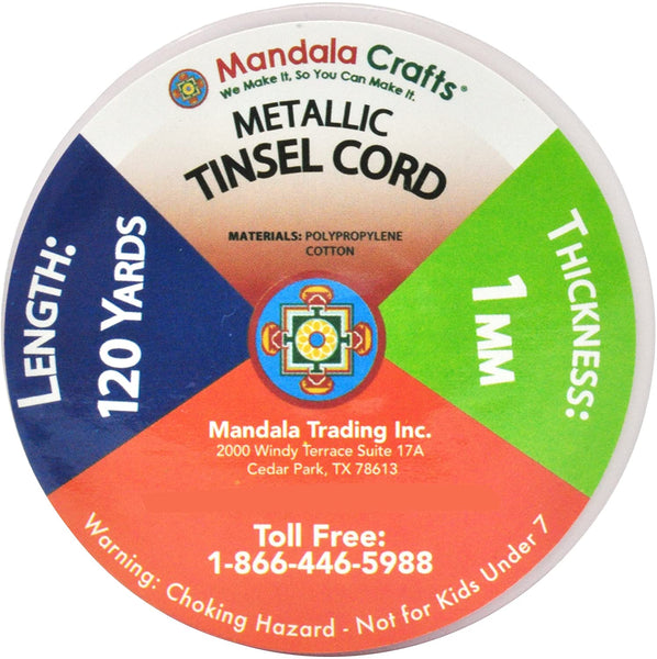 Mandala Crafts Metallic Cord Tinsel String Rope for Ornament Hanging, –  MudraCrafts
