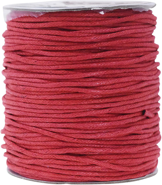 Wooden Beads And Cotton Cord, 8 mm, Red, 1 Set