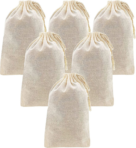 Mandala Crafts Cotton Muslin Bags with Drawstring – Natural Cotton Drawstring Bags – Unbleached Cloth Sachet Bags Empty Drawstring Pouch Set for Favor Gift 50 PCs 5x7 Inches