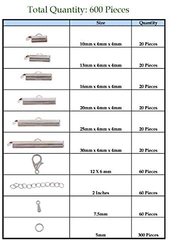 Slider Clasp for Bead Looms, Slide Tube End Bar Finding Kit for Seed Bead Jewelry Making and Beading; by Mandala Crafts (Gold)