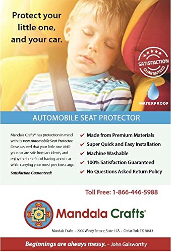Mandala Crafts Car Backseat Organizer Kick Mat Back Seat Protector for Kids, Black, Pack of 2