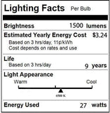 FML27 27-Watt 6500 K Compact Fluorescent Light Bulb with Quad Tubes, 4-pin, GX10q-4 Base; 2 Pack; by Mandala Crafts