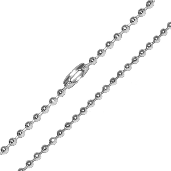 50-Pack Dog Tag Chain Ball Chain Necklace Bulk, Beaded Necklace