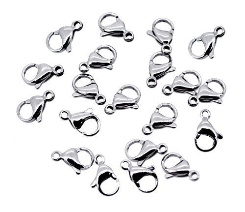 Mandala CraftsÂ® Stainless Steel Lobster Claw Clasps, 8 X 13mm, 20PCs