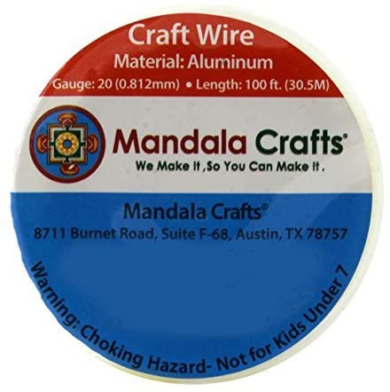 Mandala Crafts Anodized Aluminum Wire for Sculpting, Armature, Jewelry Making, Gem Metal Wrap, Garden, Colored and Soft, 1 Roll(20 Gauge, Light Brown)
