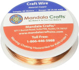Mandala Crafts Thin Copper Wire for Jewelry Making, Sculpting, Weaving, Hobby, Gem Metal Wrap; Soft and Bendable; 1 Spool (26 Gauge 50M, Bare Copper)