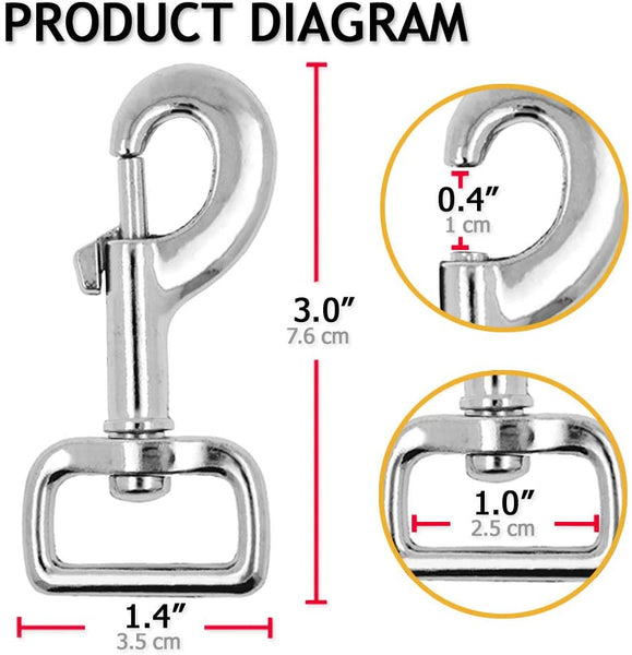 small & large STAINLESS STEEL Carabiner Clip ~ HEAVY DUTY Snap