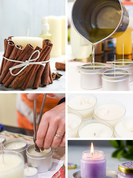 Mandala Crafts 100 Candle Wicks for Candle Making – Candle Wick Candle  Making Kit 60 Candle Wick Stickers - Pretabbed Candle Wicks for  Candlemaking
