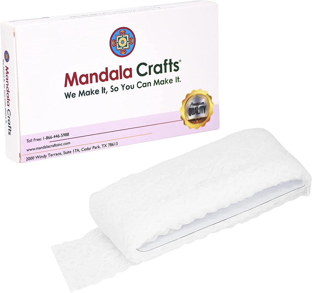 Mandala Crafts Elastic Lace Ribbon – Lace Fabric Elastic Lace