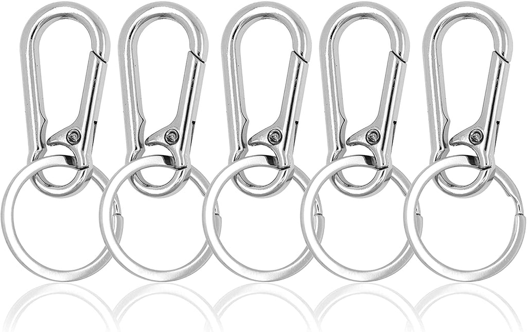 3-Pack Stainless Steel Keychain with Carabiner Clip, Easy Release, for Car  Keys, House Keys