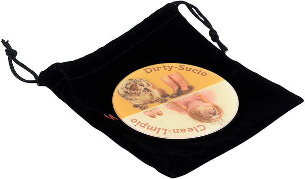 Mandala Crafts English Spanish Clean Dirty Bulldog Dishwasher Indicator Magnet