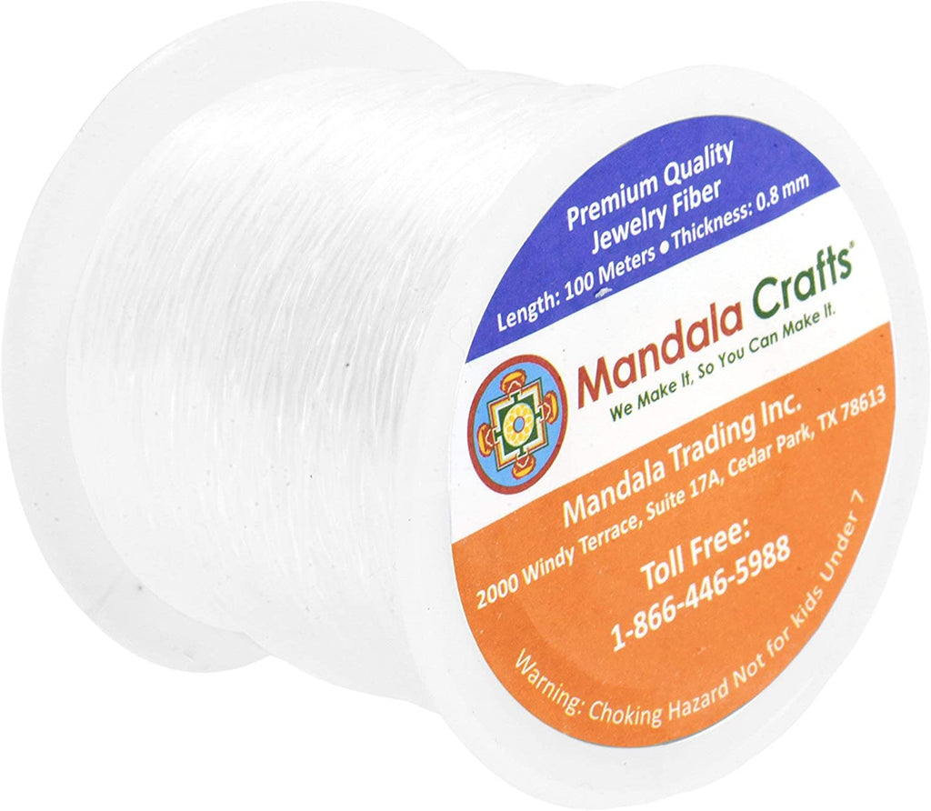 Mandala Crafts Commercial Grade Crystal String Elastic String for Jewelry  Making – Stretchy Bracelet String for Bracelet Making - 0.8mm 109 YDs