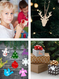 Mandala Crafts 50 Sets Unfinished Wood Christmas Ornaments for Crafts - DIY Unfinished Wood Ornaments for Crafts – Bulk Blank Wooden Christmas Ornaments for Xmas Tree Hanging Decoration