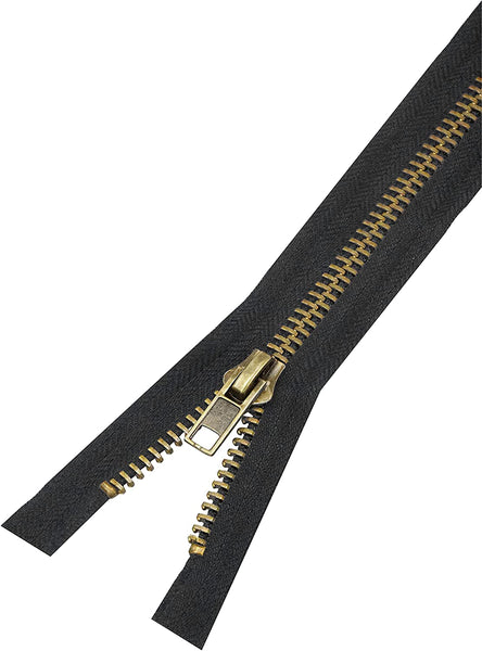 Mandala Crafts Heavy Duty Zipper – Metal Zipper – #10 Black Separating Zipper for Jackets Sewing Coats Upholstery Clothing