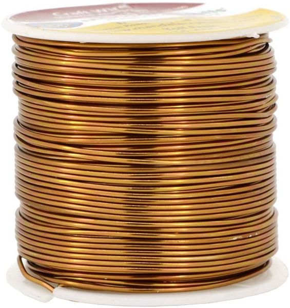 Mandala Crafts Anodized Aluminum Wire for Sculpting, Armature, Jewelry Making, Gem Metal Wrap, Garden, Colored and Soft, 1 Roll(18 Gauge, Gold)