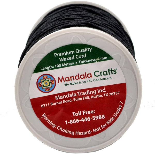  Mandala Crafts Black Whipping Twine Lacing Cord Wax String