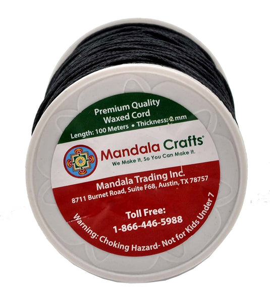 Mandala Crafts 2mm Waxed Cotton Cord Rope for Necklace Bracelet Jewelry Making String Beading Macrame Braiding 109 Yards
