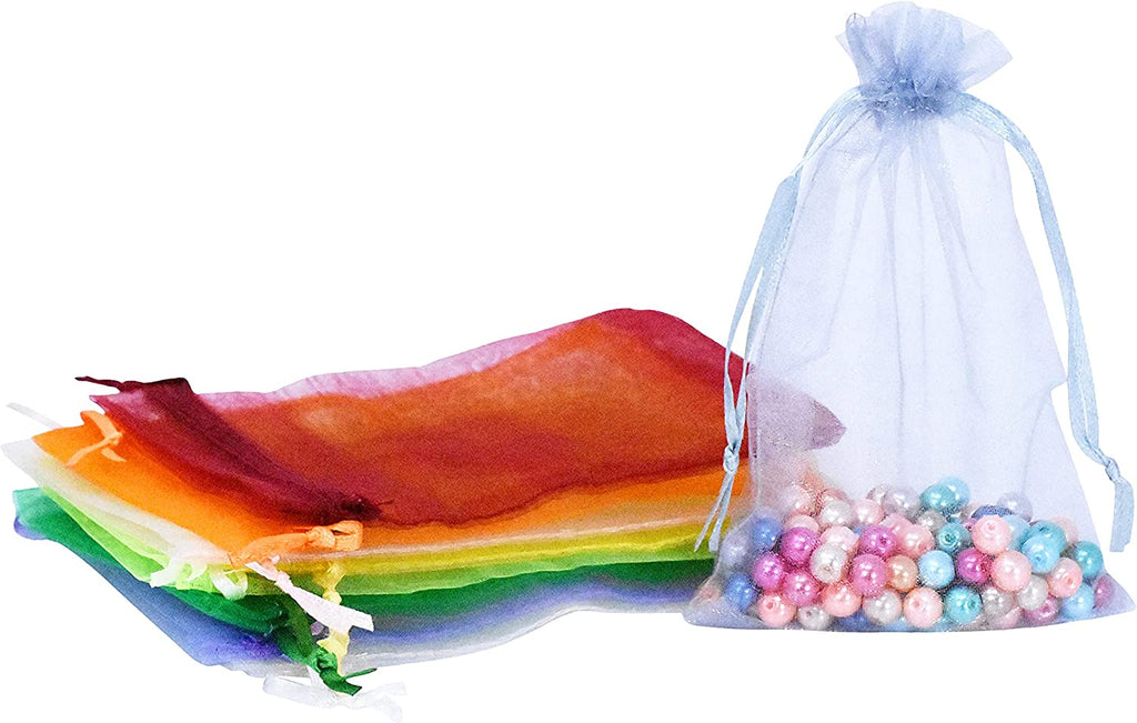Assorted Solid Color Organza Gift Bags, Sheer Organza Bags