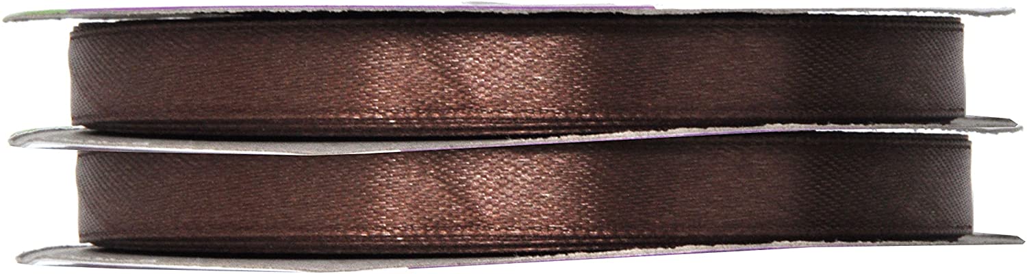 Brown Satin Ribbon 3/8 Inch 100 Yards for Gift Wrapping, Weddings, Hair, Dresses, Blanket Edging, Crafts, Bows, Ornaments; by Mandala Crafts