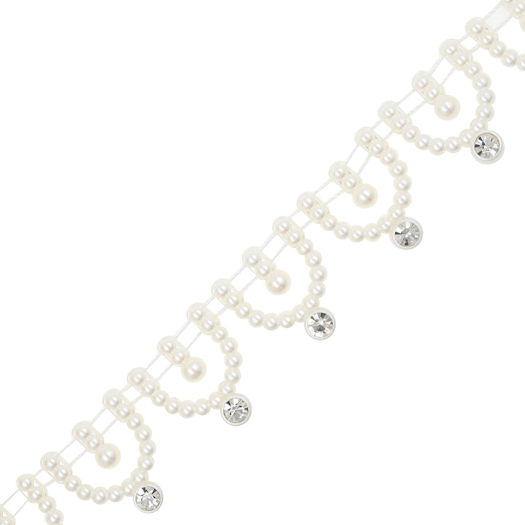  Mandala Crafts Faux Silver Pearl Beads Garland - 6mm
