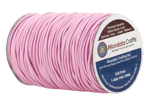 Mandala Crafts 2mm Elastic Cord for Bracelets Necklaces - 76 yds Maroon Elastic String Stretchy Cord for Jewelry Making Beading - Round Stretch