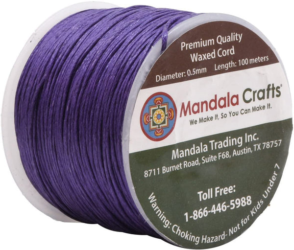 Mandala Crafts 1.5mm 109 Yards Jewelry Making Beading Crafting Macram Waxed Cotton Cord Rope (Cream)