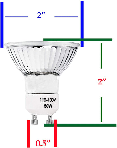 Mandala Crafts MR16 GU10 Dimmable Halogen Light Bulbs for Tack Lighting, Vent Hood, Scent Wax Burner, 120V, Pack of 10