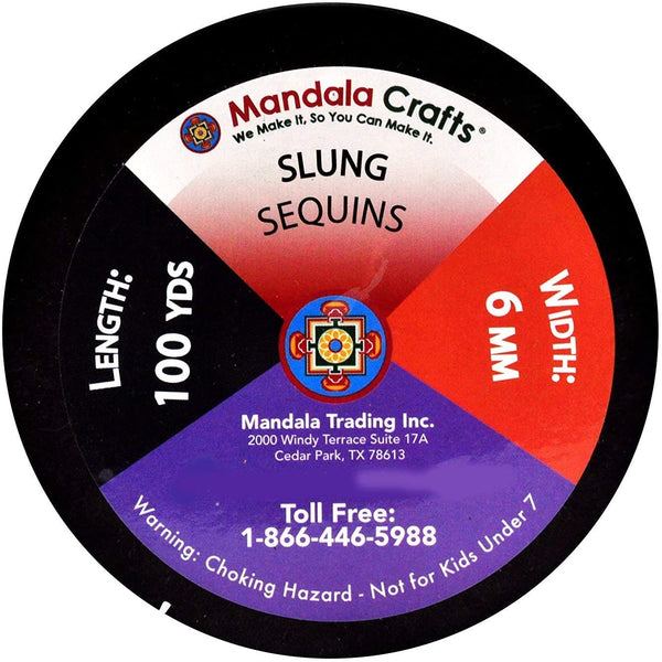 Mandala Crafts Flat Sequin Strip Trim on Strings for Crafts, Fringe, and Sewing; Gunmetal 6mm 100 Yard Roll