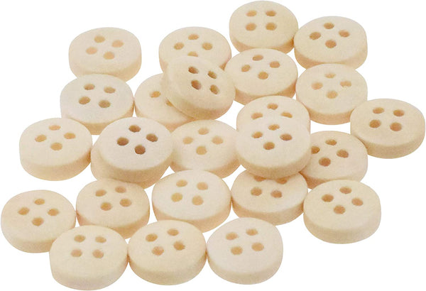 Wooden Buttons - Round Wood Buttons for Crafts Sewing Sweater by Mandala Crafts, Natural Color Bulk 20 PCs 50mm 2 Inch Button with 4 Holes