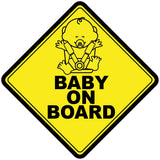 Baby on Board Sticker for Cars - Baby on Board Sign - Vinyl Baby on Board Decal Front Adhesive Window Sticker for Baby Safety by Mandala Crafts Pack of 4