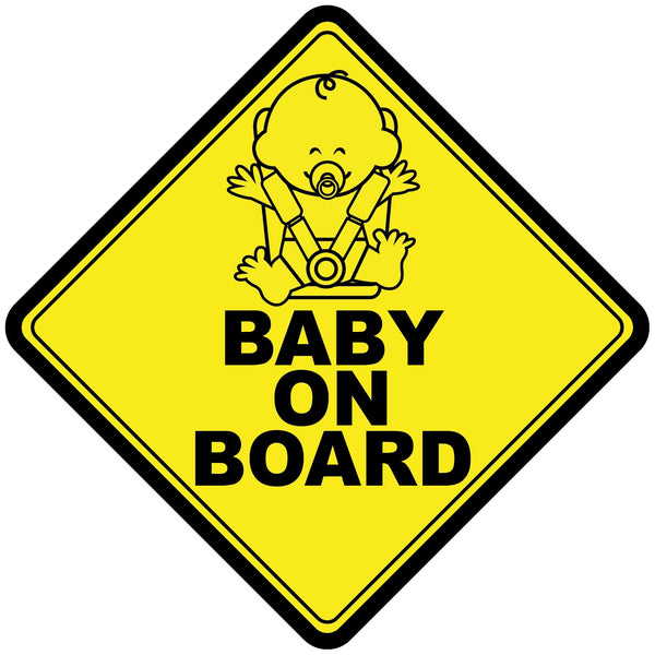 Baby on Board Sticker for Cars - Baby on Board Sign - Vinyl Baby on Board Decal Front Adhesive Window Sticker for Baby Safety by Mandala Crafts Pack of 4