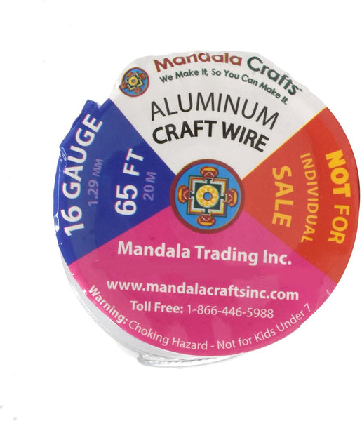 Mandala Crafts Anodized Aluminum Wire for Sculpting, Armature, Jewelry Making, Gem Metal Wrap, Garden, Colored and Soft, Assorted 6 Rolls (14 Gauge, Combo 2)