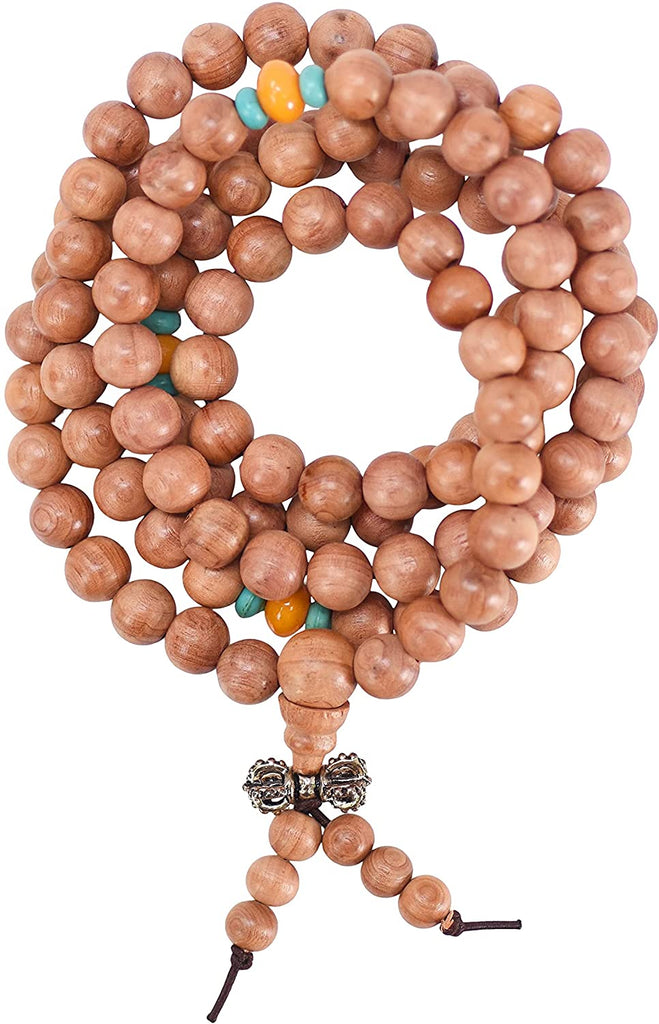 Sandalwood 8mm Mala Beads 108 Bead Wood Yoga Mala Bracelet Necklace Meditation  Beads 