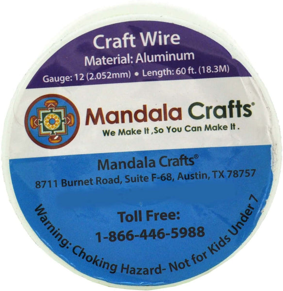 Mandala Crafts Anodized Aluminum Wire for Sculpting, Armature, Jewelry Making, Gem Metal Wrap, Garden, Colored and Soft, 1 Roll(12 Gauge, Kelly Green)