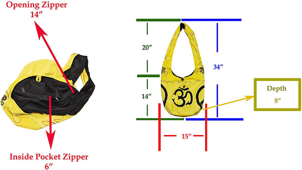 Mandala Crafts Hippie Bag - Boho Bag - Hobo Hippie Purse - Indie Style Hippie Crossbody Bag - Blue Sun Bohemian Sling Shoulder Bag