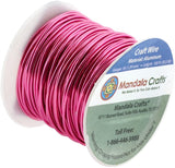 Mandala Crafts Anodized Aluminum Wire for Sculpting, Armature, Jewelry Making, Gem Metal Wrap, Garden, Colored and Soft, 1 Roll(16 Gauge, Magenta)