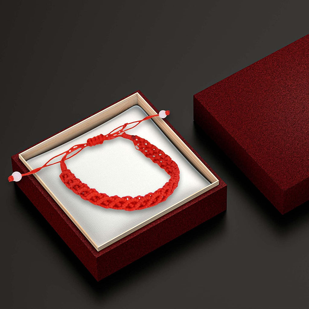 Red String Bracelet Woven, Red Kabbalah Bracelet for Protection