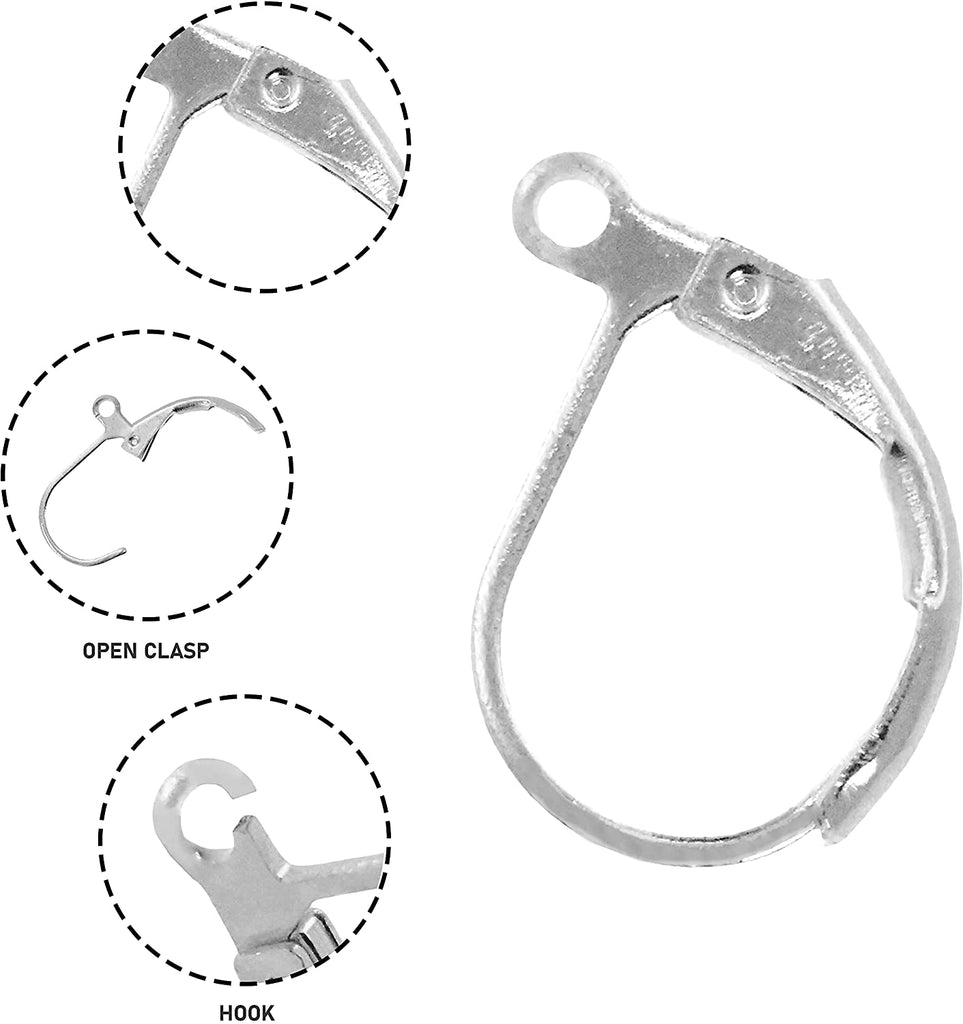 Mandala Crafts Earring Clasps – Leverback Earring Hooks – Earring