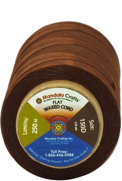 Mandala Crafts 150D 210D 0.8mm 1mm Leather Sewing Stitching Flat Waxed Thread String Cord (150D 0.8mm 250M, Aquamarine)