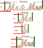 Mandala Crafts Mr and Mrs Sign for Wedding Table, Mr&Mrs Sign Wedding Decorations Set, Mr Mrs Sign Wooden Wedding Sign Photo Prop Sweetheart Table Decorations