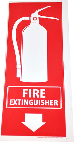 Mandala Crafts Fire Extinguisher Inside Sign Sticker Vinyl Decal; Self-Adhesive and Waterproof, 4 X 12 Inches, Pack of 4