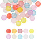 Mandala Crafts Transparent Frosted Glass Beads for Jewelry Making – Round Glass Beads Bulk Bag – Matte Glass Beads Set for Spacer Bracelet